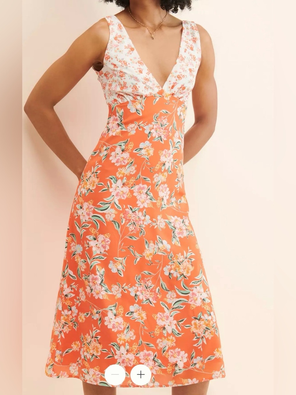 en elly Mixed Print Slip Dress - 1X - Anthropologie - runs on the small side IMO